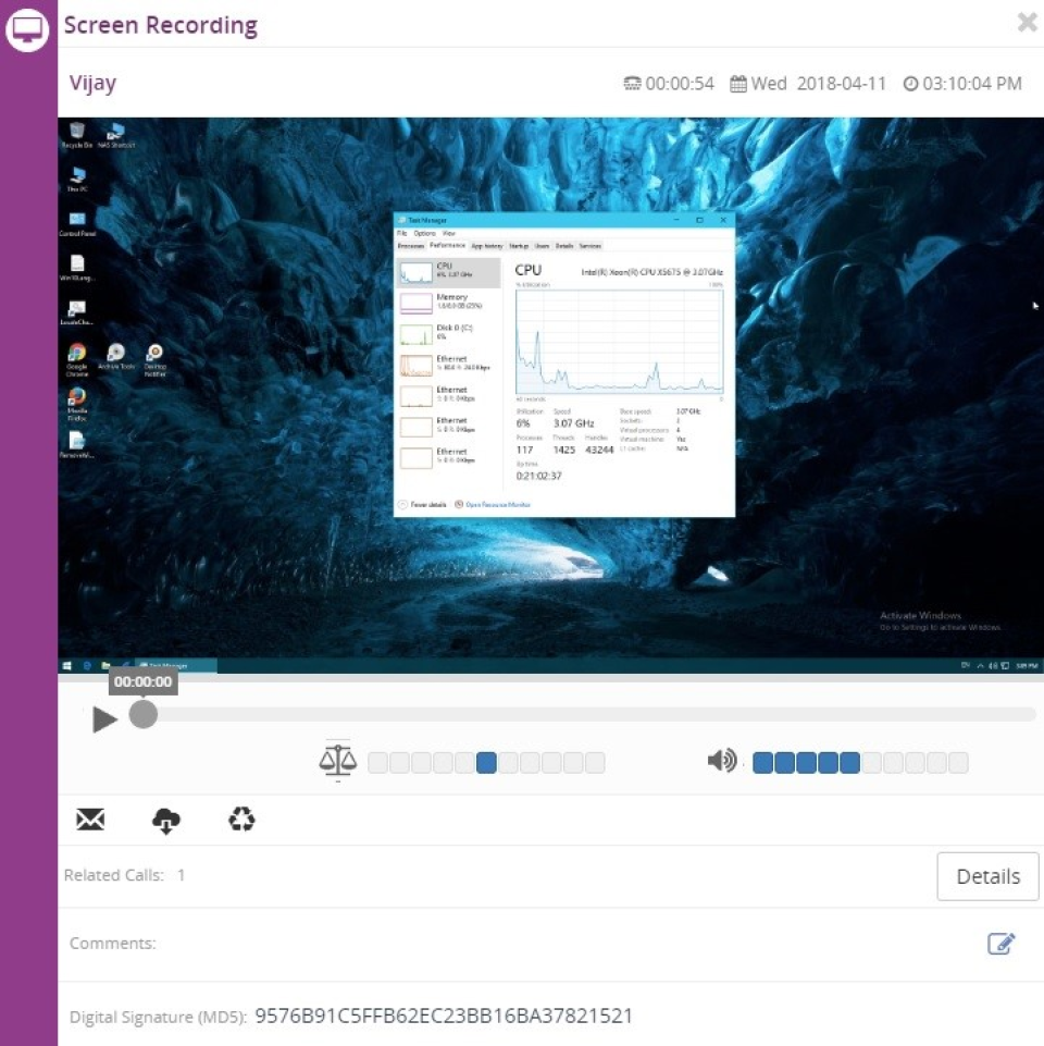 screenshot of In-Network Cloud Recording